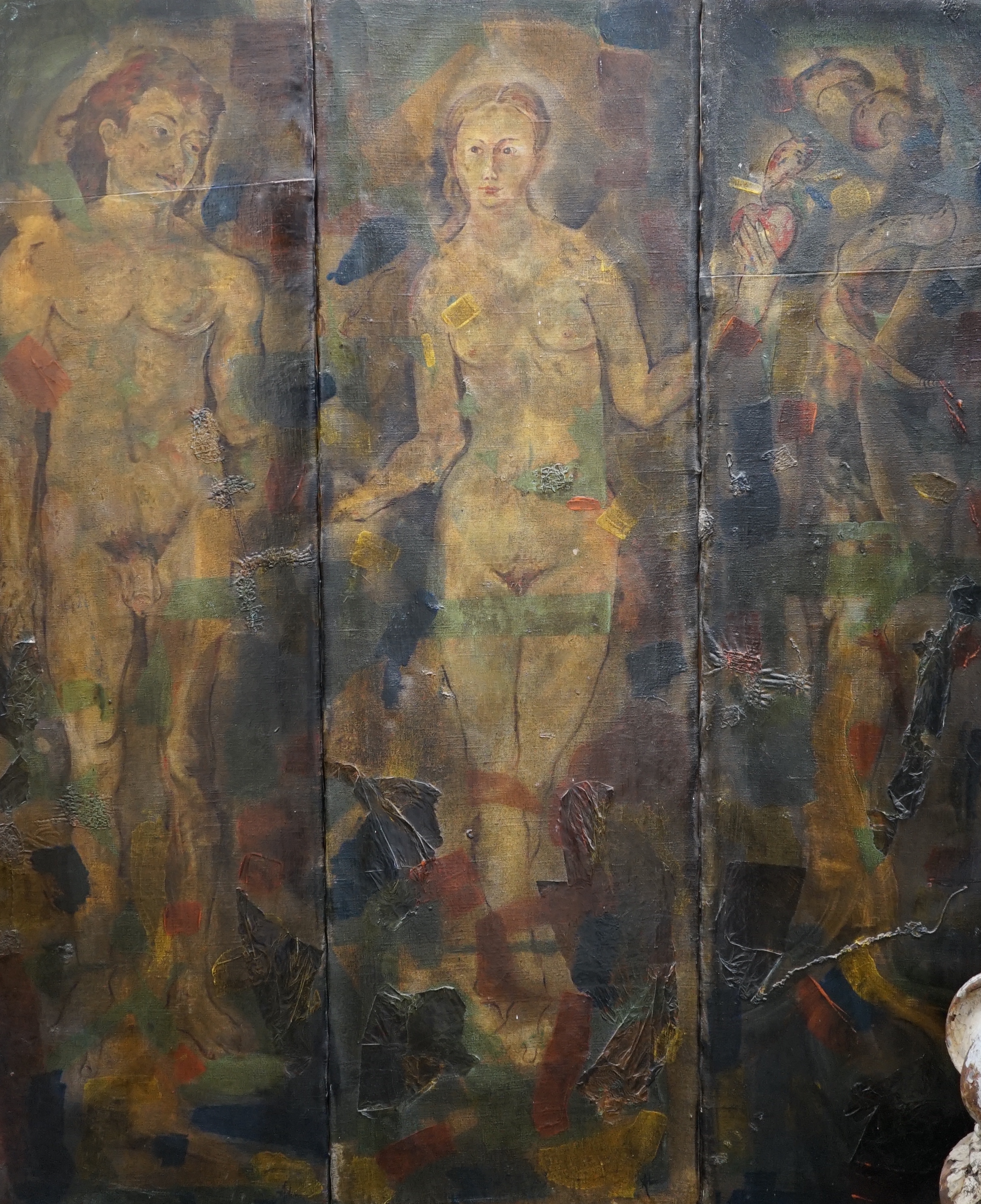 Arturo, triptych oil on canvas, Adam and Eve, 170 x 143cm